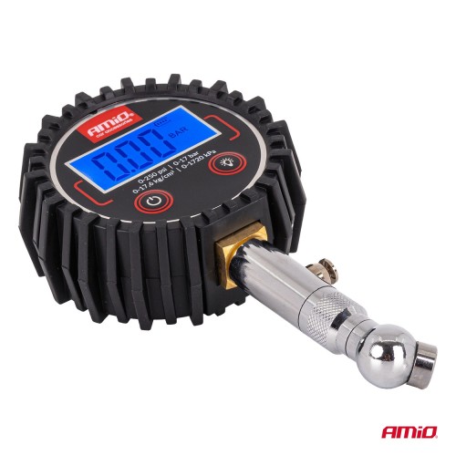 AMiO - Μετρητής Πίεσης Αέρα Ελαστικών Ψηφιακός max 17 Bar με Περιστρεφόμενη Κεφαλή και Βαλβίδα Εκτόνωσης - 1 Τεμ. (04464/AM)