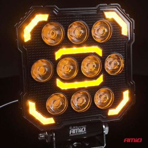 Amio - Προβολέας Εργασίας LED AWL79 SPOT 48W 3000lm 6500K με Λευκό + Κίτρινο φώς προειδοποίησης  9/36V - 1 τεμ. (04423/AM)