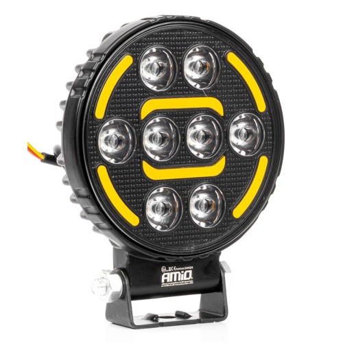 Amio - Προβολέας Εργασίας LED AWL80 SPOT 48W 2400lm με Λευκό + Κίτρινο φώς προειδοποίησης  9/36V - 1 τεμ. (04424/AM)