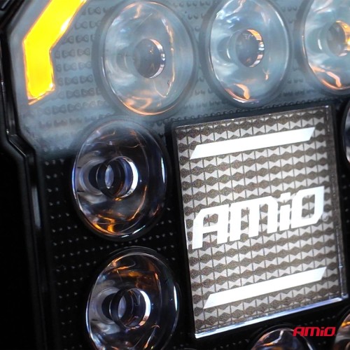 Amio - Προβολέας Εργασίας LED AWL81 SPOT 48W 3000lm 6500K με Κίτρινο φώς προειδοποίησης & φωτιζόμενο Logo - 1 τεμ. (04425/AM)