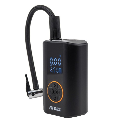 Amio - Φορητό Κομπρεσέρ με Μπαταρία ACOMP-25 40W έως 10 bar με Οθόνη LED & Φακό – USB-C - 1 Τεμ. (04414/AM)
