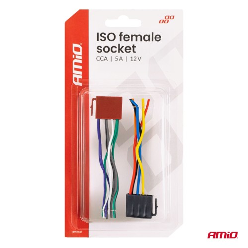Amio - Φίσσα ISO Θηλυκή 12V έως 5A – CCA, Για Ηλεκτρικές & Φωτιστικές Εγκαταστάσεις Οχημάτων - 1 τεμ. (04444/AM)