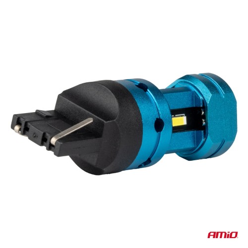 Amio - Λάμπες LED CANBUS T20 7440 W21W 4SMD 1860 Λευκή 6000K – 12/24V - 2 Τεμ. (04254/AM)