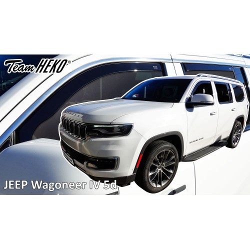 Heko - Ανεμοθραύστες για Jeep Wagoneer IV 5 Doors 2021-2025 Σετ Αυτοκινήτου Απο Εύκαμπτο Φιμέ Πλαστικό - 4 τεμ. (ΑΝΕΜ.SET19140)