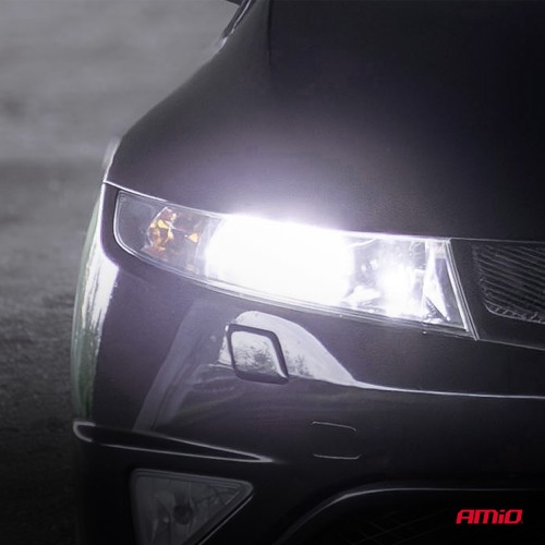Amio - Λαμπτήρες LED F25 PRO Black Edition H3 68W 12-24V Full CAN Bus με Φωτεινότητα 7646lm σε Ψυχρό Λευκό 6000K για Επιβατικά Αυτοκίνητα & Φορτηγά - Σετ 2 τεμ. (04718/AM)