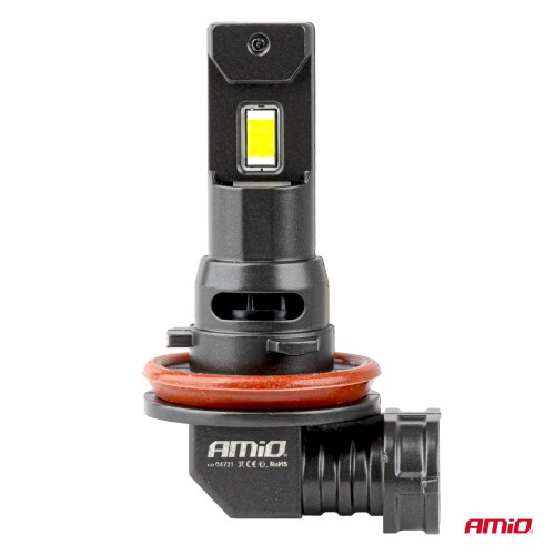 Amio - Λαμπτήρες LED F25 PRO Black Edition H8/H9/H11/H16 68W 12-24V Full CAN Bus με Φωτεινότητα 7646lm σε Ψυχρό Λευκό 6000K για Επιβατικά Αυτοκίνητα & Φορτηγά - Σετ 2 τεμ. (04721/AM)