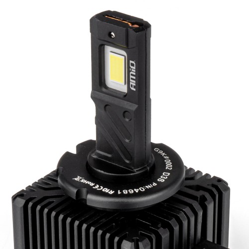 Amio - Λαμπτήρες LED Φώτων Εμπρός τύπου D3S βάση PK32d-5 τάση λειτουργίας 12V απόδοσης 176W (14424lm) XD PRO Series FULL CANBUS 6500K με ψύκτρα Plug & Play για Επιβατικά Αυτοκίνητα - 2 τεμ. (04679/AM)