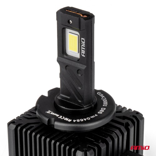 Amio - Λαμπτήρες LED Φώτων Εμπρός τύπου D8S βάση PK32d-1 τάση λειτουργίας 12V απόδοσης 176W (14424lm) XD PRO Series FULL CANBUS 6500K με ψύκτρα Plug & Play για Επιβατικά Αυτοκίνητα - 2 τεμ. (04684/AM)