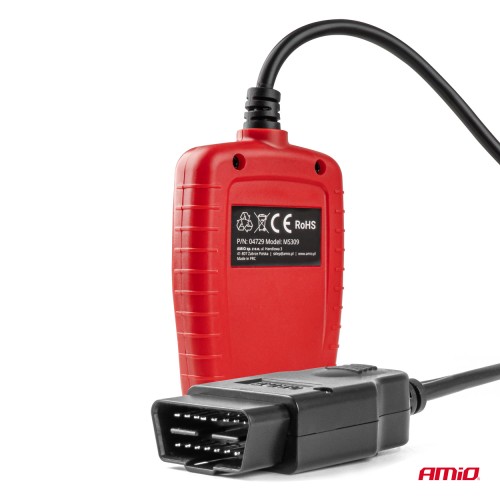 Amio - Διαγνωστικό Αυτοκινήτου OBD 2 τύπου V300 τάση λειτουργίας 8-18V με οθόνη LCD 128x64 pixels για Επιβατικά Αυτοκίνητα - 1 τεμ. (04729/AM)