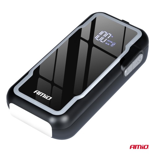 Amio - Φορητός Εκκινητής Μπαταρίας 3 σε 1 τύπου Jump Starter με Φως LED και Powerbank τάση λειτουργίας 12V απόδοσης 12Ah 800-1600A για Επιβατικά Αυτοκίνητα - 1 τεμ. (04678/AM)