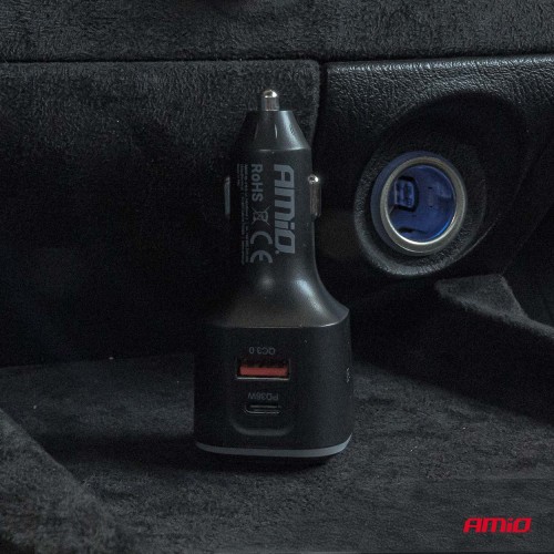 Amio - FM Transmitter Αυτοκινήτου 12/24V με 1xUSB Type-A και 2xUSB Type-C - 1 τεμ. (04651/AM)