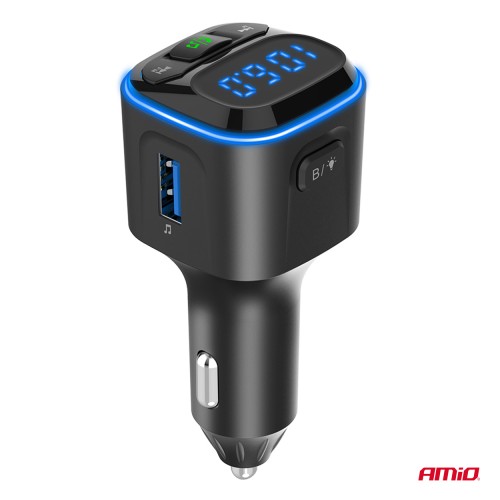 Amio - FM Transmitter Αυτοκινήτου 12/24V με 1xUSB Type-A και 2xUSB Type-C - 1 τεμ. (04651/AM)