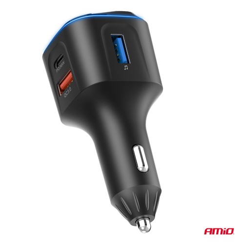 Amio - FM Transmitter Αυτοκινήτου 12/24V με 1xUSB Type-A και 2xUSB Type-C - 1 τεμ. (04651/AM)
