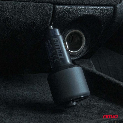 Amio - FM Transmitter Αυτοκινήτου 12/24V με 1xUSB Type-A και 1xUSB Type-C - 1 τεμ. (04655/AM)