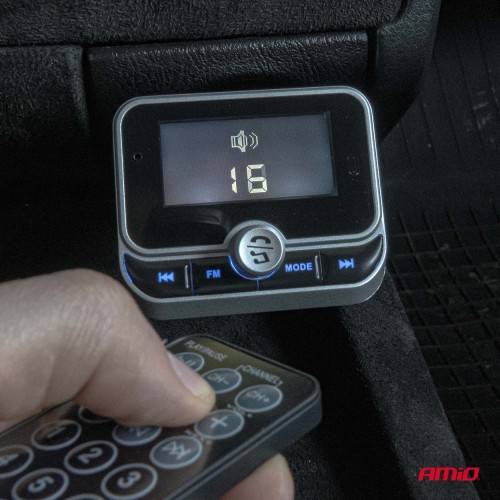 Amio - FM Transmitter Αυτοκινήτου 12/24V με 1xUSB Type-A, 1xUSB Type-C και Τηλεχειριστήριο - 1 τεμ. (04657/AM)