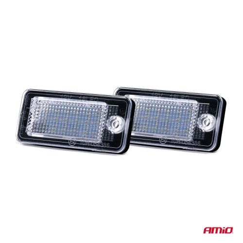 Amio - Φώτα Πινακίδας LED τύπου CLP01 για οχήματα Audi τάση λειτουργίας 12V - 2 τεμ. (04536/AM)