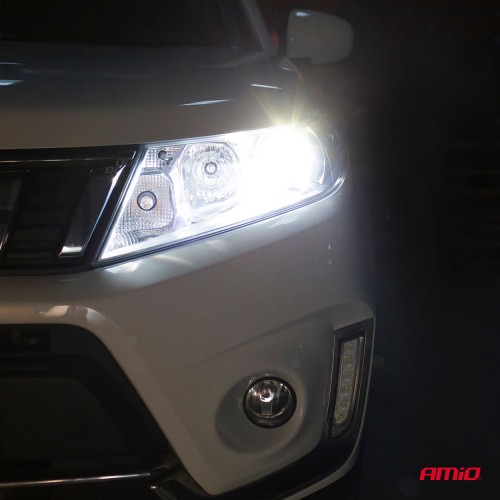 Amio - Λάμπες LED H8/H9/H11 τύπου RS+ Series τάση λειτουργίας 12-36V απόδοσης 50W με ψύκτρα λεπίδες φτερού Can-bus για Επιβατικά Αυτοκίνητα και Φορτηγά - 2 τεμ. (01086/71775/AM)