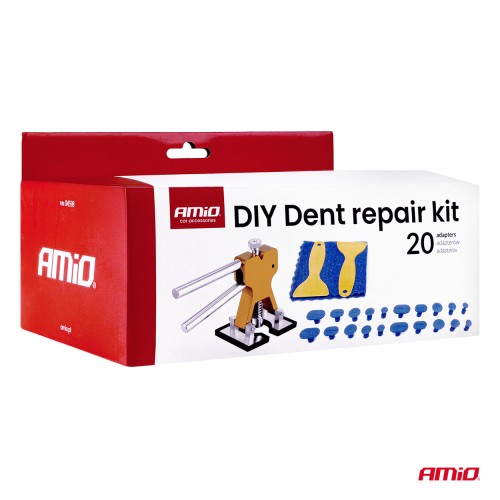 Amio - Kit Επισκευής Λαμαρίνας από Λακούβες (Αμάξωμα Οχήματος) DIY Dent Repair Kit με 20 Αντάπτορες για Επιβατικά Αυτοκίνητα - 1 σετ (04598/AM)