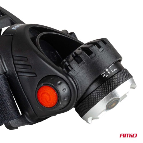 Amio - Φακός Κεφαλής Εργασίας τύπου T6 LED χωρητικότητα μπαταρίας 3600mAh - 1 τεμ. (04664/AM)