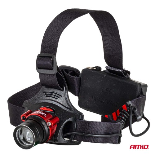 Amio - Φακός Κεφαλής Εργασίας τύπου T6 LED χωρητικότητα μπαταρίας 3600mAh - 1 τεμ. (04665/AM)