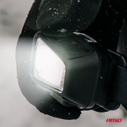 Amio - Φακός Κεφαλής Εργασίας τύπου COB LED χωρητικότητα μπαταρίας 1800mAh - 1 τεμ. (04666/AM)