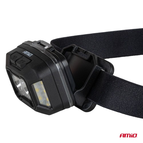 Amio - Φακός Κεφαλής Εργασίας τύπου 2xXPG+10SMD LED χωρητικότητα μπαταρίας 1800mAh - 1 τεμ. (04668/AM)