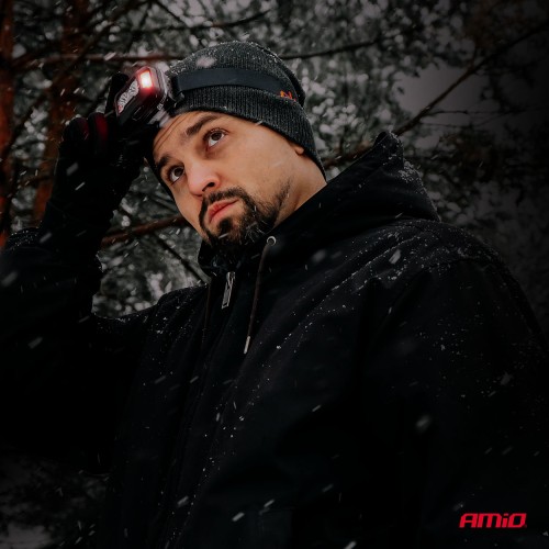 Amio - Φακός Κεφαλής Εργασίας τύπου 2xXPG+10SMD LED χωρητικότητα μπαταρίας 1800mAh - 1 τεμ. (04668/AM)