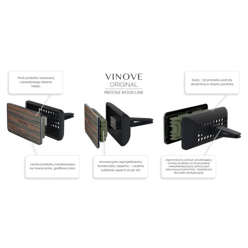 Amio - Αρωματικό αεραγωγού τύπου Vinove Prestige Dakar Ebony Wood 1 τεμ. (V11367/V10-20/AM)