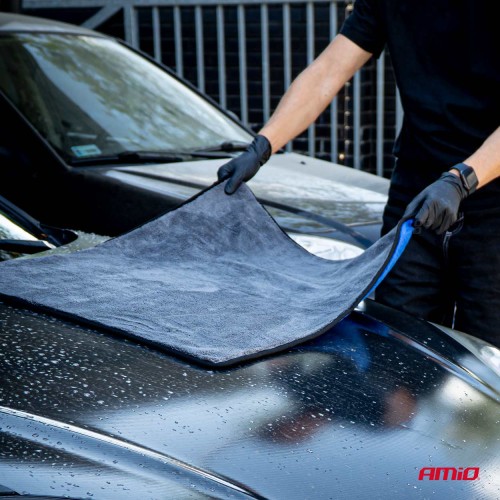 Amio - Σετ Περιποίησης με Γάντι Πλυσίματος 20x26cm (94g/sqm) και Πανί Στεγνώματος Μικροϊνών 60x90cm υψηλής απορροφητικότητας (800g/sqm) για Επιβατικά Αυτοκίνητα - 1 σετ (04489/AM)