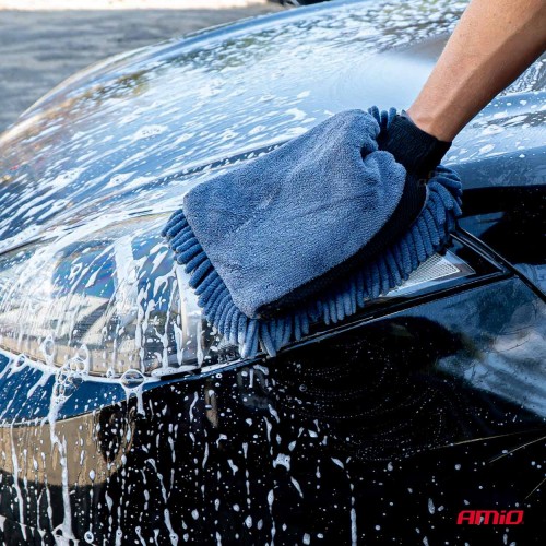 Amio - Σετ Περιποίησης με Γάντι Πλυσίματος 20x26cm (94g/sqm) και Πανί Στεγνώματος Μικροϊνών 60x90cm υψηλής απορροφητικότητας (800g/sqm) για Επιβατικά Αυτοκίνητα - 1 σετ (04489/AM)