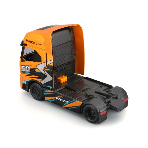 Lampa - Μινιατούρα νταλίκα Iveco S-Way 1:43 σε πορτοκαλί/μαύρο χρώμα Burago - 1 τεμ. (L.BU32208)