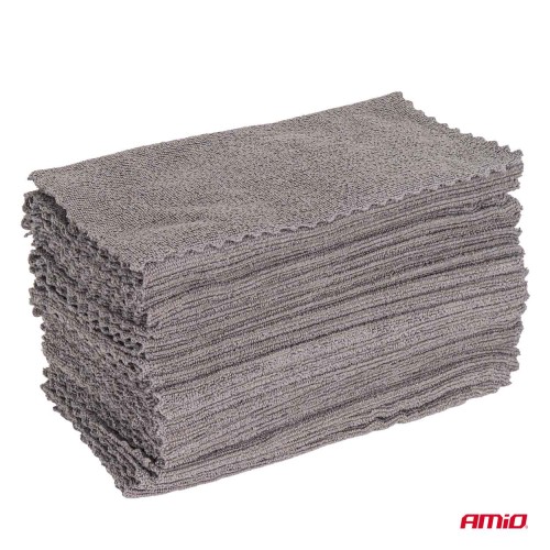 Amio - Σετ Πανιά Μικροϊνών (Microfiber) διαστάσεων 30x30cm με πυκνότητα 210g/m² σε συσκευασία 50 τεμαχίων για Επιβατικά Αυτοκίνητα και Οικιακή Χρήση - 50 τεμ. (04492/AM)