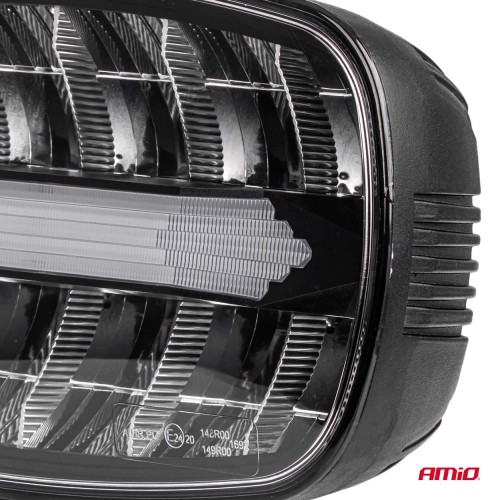 Amio - Προβολέας Εργασίας LED Oval με Ενσωματωμένο Φλας 109W 7000lm 9/36V για Φορτηγά Γεωργικά Μηχανήματα και Off-Road Οχήματα - 1 τεμ. (04535/AM)