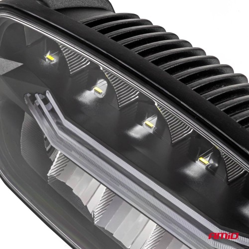 Amio - Προβολέας Εργασίας LED Oval με Ενσωματωμένο Φλας 109W 7000lm 9/36V για Φορτηγά Γεωργικά Μηχανήματα και Off-Road Οχήματα - 1 τεμ. (04535/AM)