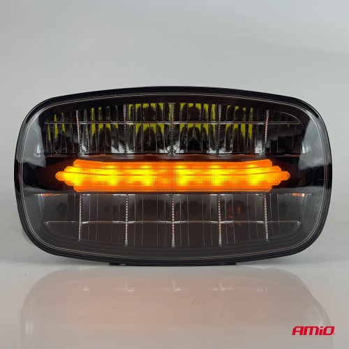 Amio - Προβολέας Εργασίας LED Oval με Ενσωματωμένο Φλας 109W 7000lm 9/36V για Φορτηγά Γεωργικά Μηχανήματα και Off-Road Οχήματα - 1 τεμ. (04535/AM)