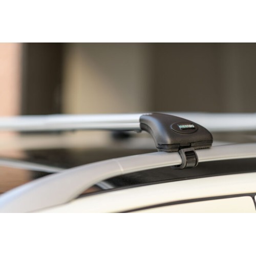 MENABO ΠΤΥΣΣΟΜΕΝΕΣ ΜΠΑΡΕΣ ΟΡΟΦΗΣ ΑΛΟΥΜΙΝΙΟΥ ARIETE 81.5-119.5 cm ΣΕ ΑΣΗΜΙ ΧΡΩΜΑ ΓΙΑ Peugeot Partner Tepee 2008>2018 ΜΕ RAISED RAILS 5.5 cm max - 2 ΤΕΜ. (12050/MB)