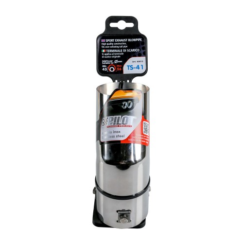 Lampa - Άκρο (Μπούκα) Εξάτμισης τύπου TS-41 διάσταση Φ 43-56 mm υλικό Ανοξείδωτο Ατσάλι χρώμα Χρώμιο για Επιβατικά Αυτοκίνητα - 1 τεμ. (L6001.3)