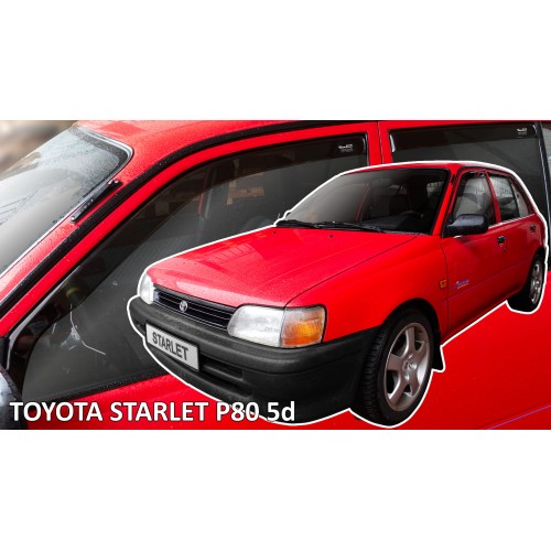 Heko - Ανεμοθραύστες Παραθύρων Για Toyota Starlet (P80) 1989 > 1996 5πορτο υλικό Acrylic Χρώμα Φιμέ - 4 τεμ. (ΑΝΕΜ.SET29693)