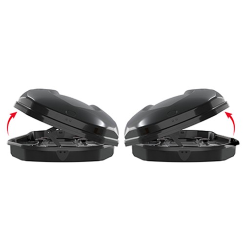 Menabo - Μπαγκαζιέρα Οροφής Satellite 600 Duo Black Crab με Δαγκάνες σε Μαύρο Γυαλιστερό Χρώμα από ABS Πλαστικό με Διαστάσεις 197,6x94,1x46,7 cm - 1 Τεμ. (16920/MB)