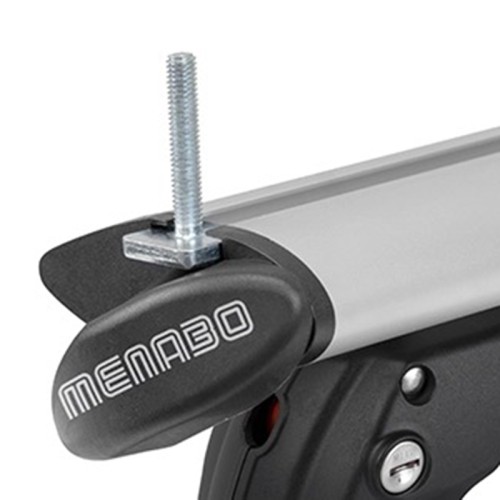 Menabo - Ολοκληρωμένες Μπάρες Οροφής Αλουμινίου Fender XL 134 cm Silver με Κλειδί για Standard / Raised Rails για Ασφαλή Μεταφορά Φορτίου - 2 Τεμ. (16140/MB)