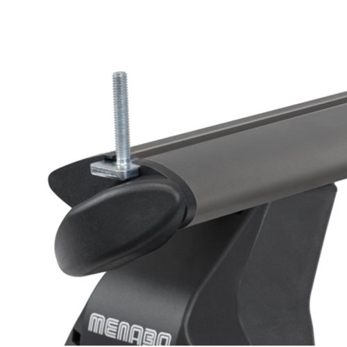 Menabo - Μπάρες Οροφής Αλουμινίου Omega Plus Black L 130 cm σε Μαύρο Χρώμα με Προστατευτικά Καπάκια Άκρων για Απλή Οροφή - 2 Τεμ. (16090/MB)