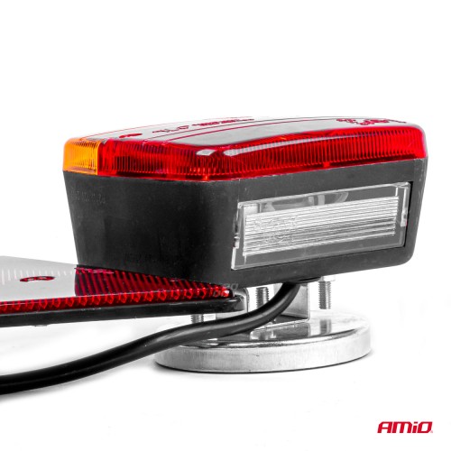 Amio – Φανάρια Τρέιλερ Μαγνητικά 12V με 7-PIN ISO & Ανακλαστικά Τρίγωνα για Ασφαλή Σήμανση & Ορατότητα – 2 Τεμ. (02095/AM)