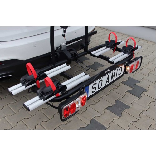 Amio – Βάση Ποδηλάτου Κοτσαδόρου TBC-02/2 για 2 E-Bike έως 60kg με Αναδίπλωση & Κλείδωμα για Ασφαλή Μεταφορά – 1 Τεμ. (02585/AM)