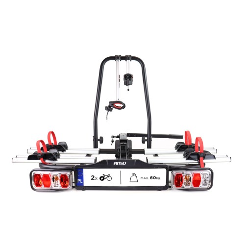 Amio – Βάση Ποδηλάτου Κοτσαδόρου TBC-02/2 για 2 E-Bike έως 60kg με Αναδίπλωση & Κλείδωμα για Ασφαλή Μεταφορά – 1 Τεμ. (02585/AM)