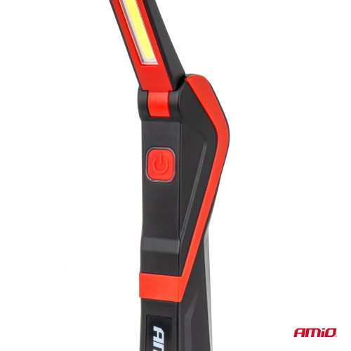Amio – Φακός Εργασίας LED COB 5W USB-C 2600mAh με Μαγνήτη & Γάντζο για Ισχυρό Φωτισμό & Ευελιξία – 1 Τεμ. (04504/AM)