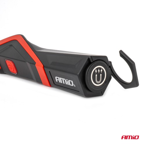 Amio – Φακός Εργασίας LED COB 5W USB-C 2600mAh με Μαγνήτη & Γάντζο για Ισχυρό Φωτισμό & Ευελιξία – 1 Τεμ. (04504/AM)
