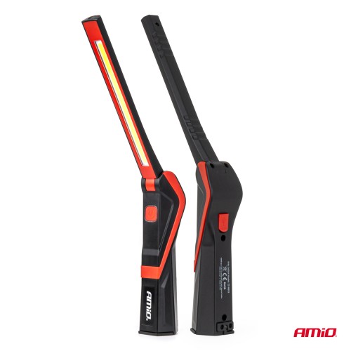 Amio – Φακός Εργασίας LED COB 5W USB-C 2600mAh με Μαγνήτη & Γάντζο για Ισχυρό Φωτισμό & Ευελιξία – 1 Τεμ. (04504/AM)