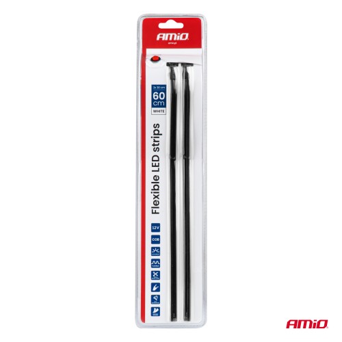 Amio – Ταινία LED COB 12V Λευκή 2x30cm Flexible Πλαϊνού Φωτισμού για Σήμανση & Καθαρό Φως – Σετ 2 Τεμ. (04575/AM)