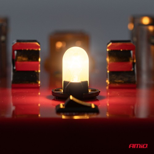 Amio – Λάμπες Αλογόνου WY5W W2.1x9.5d Καρφωτές 12V 5W Πορτοκαλί Lumitec για Φλας & Καθαρή Σήμανση – Σετ 2 Τεμ. (04626/AM)