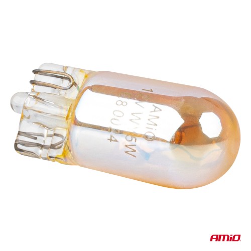 Amio – Λάμπες Αλογόνου WY5W W2.1x9.5d Καρφωτές 12V 5W Πορτοκαλί Lumitec για Φλας & Καθαρή Σήμανση – Σετ 2 Τεμ. (04626/AM)
